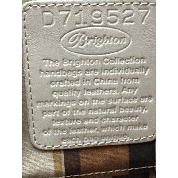 Brighton "Barbados" Gold Pebbled Leather Hobo Shoulder Bag with Braided Strap. - Picture 15 of 16